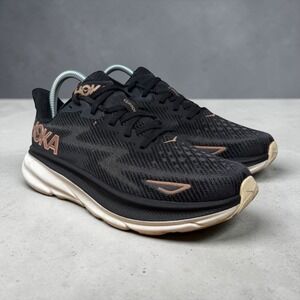 Hoka Clifton 9 Womens Size 7 B Running Shoes Black Rose Gold 1127896-BRGL